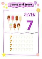 Counting and tracing numbers for kids vector