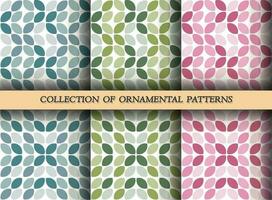 A set of seamless minimalistic geometric patterns. Design for banner, leaflet, print, poster, wallpaper, fabric. Abstract geometry. vector