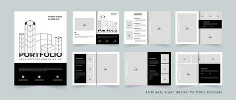 Architecture portfolio interior portfolio template design A4 standard size vector