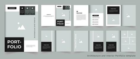 Portfolio template design Modern architecture and interior portfolio template vector