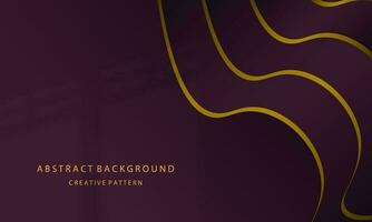 Abstract geometric gradient background wave shape purple color luxury with elegant gold lines simple attractive for EPS 10 presentations vector