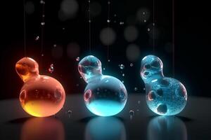 Colorful 3D illustration depicting the chemical process of phase transition photo