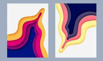 diseño abstracto de capas de papel de colores brillantes. vector