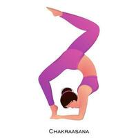 Young woman in chakra asana pose. vector