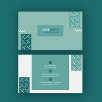 Front And Back View Of Business Card Or Horizontal Template Design. vector