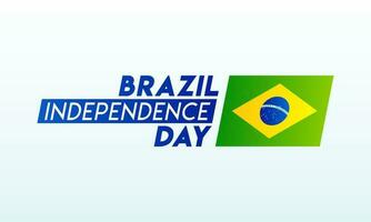 Typography of Brazil Independence Day with brazil flag sticker on white background. Can be used as banner or poster design. vector