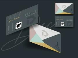 Set of business card or horizontal template design in front and back view for Interior Designer. vector