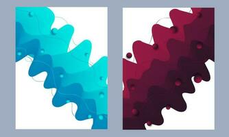 Blue and brown color liquid flow wave on white background. Can be used as template design. vector