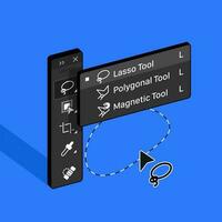 Tools Panel. Lasso Polygonal Magnetic tool vector