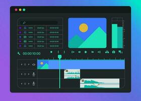 video clip editing timeline window in the program vector