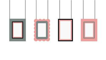 Photo frames . Set of simple empty vector frames. Gallery, space for photo and text.