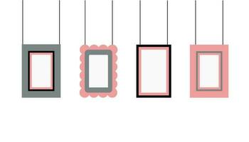 Photo frames . Set of simple empty vector frames. Gallery, space for photo and text.