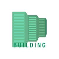 Logo, sign, building. Vector emblem. Illustration on isolated background.