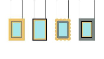 Photo frames . Set of simple empty vector frames. Gallery, space for photo and text.