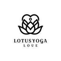 Yoga lotus pose, yoga love Logo vector icon, Vector Logo For Yoga Center Community