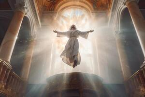 Ascension day of jesus christ or resurrection day of son of god. Good friday. Ascension day concept in church by photo