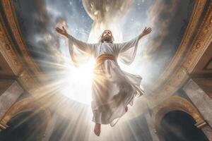 Ascension day of jesus christ or resurrection day of son of god. Good friday. Ascension day concept in church by photo