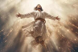 Ascension day of jesus christ or resurrection day of son of god. Good friday. Ascension day concept by AI Generated photo
