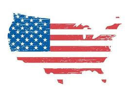 USA Textured  Flag in map shape vector