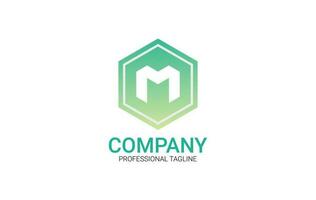 Letter M Logo with gradiant color in polygon . M Letter Design Template Vector Eps