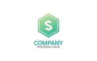 Letter S Logo in polygon with gradient color. S Letter Design Template Vector Eps File