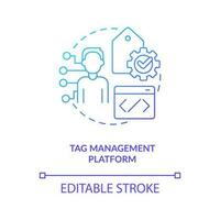 Tag management platform blue gradient concept icon. Web marketing tools. Collect user behavioral information abstract idea thin line illustration. Isolated outline drawing vector