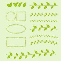leaf vector image bundle set for  eco or bio concept