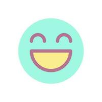 Laughing face  flat color ui icon. Feelings expression. Joke reaction. Online communication. Simple filled element for mobile app. Colorful solid pictogram. Vector isolated RGB illustration