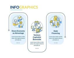 Fundraising tips rectangle infographic template. IT industry financing. Data visualization with 3 steps. Editable timeline info chart. Workflow layout with line icons vector