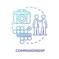 Companionship blue gradient concept icon. Support patient. Personal care and companionship service abstract idea thin line illustration. Isolated outline drawing vector