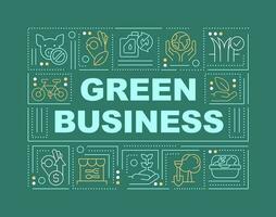 Sustainable business word concepts dark green banner. Industry tendency. Infographics with editable icons on color background. Isolated typography. Vector illustration with text
