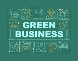 Sustainable business word concepts dark green banner. Industry tendency. Infographics with editable icons on color background. Isolated typography. Vector illustration with text