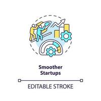 Smoother startups concept icon. Lean production. Standardized changeover processes abstract idea thin line illustration. Isolated outline drawing. Editable stroke vector