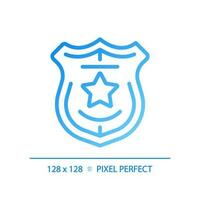 Law enforcement pixel perfect gradient linear vector icon. Police department service. Activity for citizens protection. Thin line color symbol. Modern style pictogram. Vector isolated outline drawing