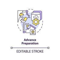 Advance preparation concept icon. Convert internal elements into external abstract idea thin line illustration. Isolated outline drawing. Editable stroke vector