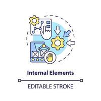 Internal elements concept icon. Changeover process. Setup time reduction. SMED method abstract idea thin line illustration. Isolated outline drawing. Editable stroke vector