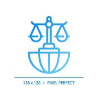 International law pixel perfect gradient linear vector icon. Countries interaction regulation. Legal rules of states. Thin line color symbol. Modern style pictogram. Vector isolated outline drawing