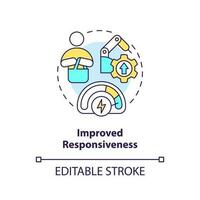 Improved responsiveness concept icon. Customer demand. Reducing setup time abstract idea thin line illustration. Isolated outline drawing. Editable stroke vector