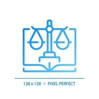 Constitutional law pixel perfect gradient linear vector icon. Legal government regulation. Legislative system. Thin line color symbol. Modern style pictogram. Vector isolated outline drawing