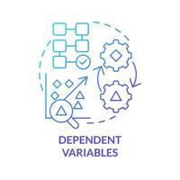 Dependent variables blue gradient concept icon. Causal research changeable and principles abstract idea thin line illustration. Isolated outline drawing vector