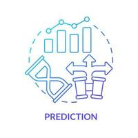 Prediction blue gradient concept icon. Model potential situations. Causal research benefit abstract idea thin line illustration. Isolated outline drawing vector