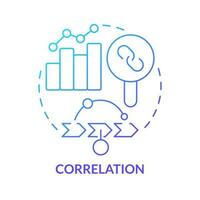 Correlation blue gradient concept icon. Study links. Causal research variables and principles abstract idea thin line illustration. Isolated outline drawing vector