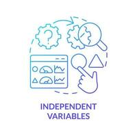 Independent variables blue gradient concept icon. Causal research changeable and principles abstract idea thin line illustration. Isolated outline drawing vector