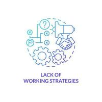 Lack of working strategies blue gradient concept icon. Weak planning. Affiliate marketer mistake abstract idea thin line illustration. Isolated outline drawing vector