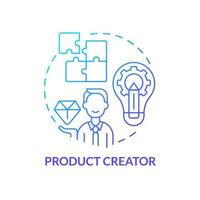 Product creator blue gradient concept icon. Goods manufacturer. Party in affiliate marketing abstract idea thin line illustration. Isolated outline drawing vector