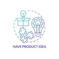 Have product idea blue gradient concept icon. Sales insights in business. Become affiliate merchant abstract idea thin line illustration. Isolated outline drawing vector