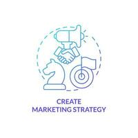 Create marketing strategy blue gradient concept icon. Business plan. Begin affiliate program abstract idea thin line illustration. Isolated outline drawing vector