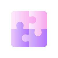 Puzzle flat gradient two-color ui icon. Team cooperation. Idea and solution. Business planning. Simple filled pictogram. GUI, UX design for mobile application. Vector isolated RGB illustration