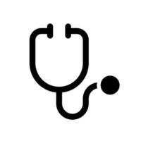 Stethoscope black glyph ui icon. Medical instrument. Doctor appointment. Checkup. User interface design. Silhouette symbol on white space. Solid pictogram for web, mobile. Isolated vector illustration