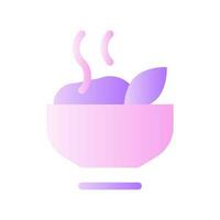 caliente comida plano degradado bicolor ui icono. cena tiempo. sano alimento. delicioso vegano desayuno. sencillo lleno pictograma. interfaz gráfica de usuario, ux diseño para móvil solicitud. vector aislado rgb ilustración